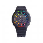 Casio Meeste Vedelkristalli/Analoog Kahekordse N&auml;idikuga Seeria Kell GA-2100-1AERP GA-2100-1AERP Rainbow Candy Watch Dial