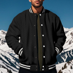 Meeste Vintage Varsity jakk pikkade varrukatega Slim Fit Letterman Baseball Bomber jakid Kerge kampsun, n&ouml;&ouml;biga jakk meestele S black