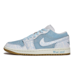 Jordan Air Jordan 1 ATHS Blue Printed Dyed Abrasion Resistant Low top Vintage Basketball Shoes Women's White Blue HQ2004-400(TeamR-) 35.5 gray