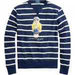 Polo Ralph Lauren Polo Bear Triibulise Prindiga &Uuml;mmarguse Kaelusega Pikkade Varrukate Dressipluus Meeste dressipluus MNPOKNI16820422-410 M