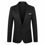 Meeste Mood Vabaaja Slim Fit &Uuml;likonajakk &Uuml;hev&auml;rviline Maskuliinne Bleiser XS-5XL L must