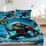3 tk Kolmhark, Aquamani Kattekomplekt, Voodipesukomplekt, Pehme Mugav Tekikott, Magamistoa, K&uuml;lalistetoa jaoks (1* Tekikott + 2* Padjap&uuml;&uuml;ri, Ilma 135x200cm