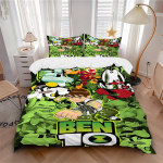 3-osaline voodipesukomplekt Ben 10 Aliens Sisaldab 1 tekki + 2 padjap&uuml;&uuml;ri, ilma padjat&auml;ideteta, pehme ja mugav,a0910252 135x200cm