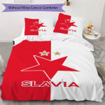 SK Praha Slavia Muster Voodipesu komplekt Tekikate Padjap&uuml;&uuml;r Kodu kaunistus S&uuml;nnip&auml;eva kingitus (1 * tekikott + 2 * padjap&uuml;&uuml;ri ilma s&uuml;damikuta)86 135x200cm white