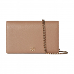 Gucci GG Marmont Kuldne Toon Aksessuaar Metallist Kettrihm Nahast &Otilde;la Crossbody Rahakott Naiste Rahakott Beež Heleroheline 497985-AAE5F-2843 Shopping Bag Set(Basic Set+Shopping Bag)