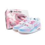 Jordan Legacy 312 Heartbeat Melody Abrasion Resistant Coverage Low top Vintage Basketball Shoes Unisex White Pink HF3182-100(Team240--BOX) 38 white