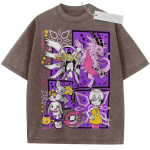 Unisex Pesitud Lilla Vintage T-s&auml;rk Digimon Adventure Tegelastega K&otilde;rge Kvaliteediga Kangas Kodu Vaba Aja Reisimise Ostlemise jaoks M