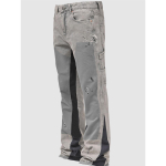 FlowStreet Pestaud teksap&uuml;ksid Meeste Vintage Pahkluupikkusega P&uuml;ksid Keskmise K&otilde;rgusega Taskud N&ouml;&ouml;p T&otilde;mblukk Sirged Streetwear Teksad XXL gray