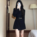 Must keskmise pikkusega Slim Fit t&uuml;drukute &uuml;likond kevadine ja s&uuml;gisene uus korea stiilis Briti stiilis v&auml;ike &uuml;likondlik jope naistele S