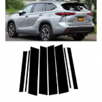 L&auml;ikivad mustad s&uuml;sinikust piilarikatted sobivad Toyota Highlander Klugerile Ukse liistude katteakna kleebise kate Dekoor must