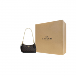 COACH Teri kunstnahast kaasaskantav &uuml;lekehakott, &otilde;lakott v&auml;ike naiste must Gift Box Set (Basic Set + Yellow Gift Box) must