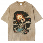T-s&auml;rgid Meeste Pesuga Vintaaž Kolju P&auml;ike Mustriga Tr&uuml;kk T&auml;nav Hip Hop Retro Punk Gooti Harajuku Vabaaja Puuvill L&uuml;hikeste Varrukatega S