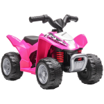 Laste elektriline ATV 6 V, kiirus 2,8 km/h, LED-esituled, sarv, ergonoomiline k&auml;epide ja iste, roosa 65.5 x 38.5 x 43.5 cm