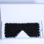 Jadest ja roosakvartsist kristallist silmamask - K&auml;sitsi kootud spaakivist amet&uuml;stist ilumask Obsidian Eyelid A Grade