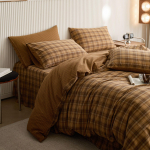Puuvillane v&auml;rvitud ruuduline tekikott voodilina komplekt - 4 osa Single Duvet Cover 220x240cm