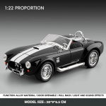 Simulatsioon 1:22. skaala klassikaline Shelby AC Cobra sulamist auto mudel heliga ja tuledega kollektsiooniks valu metallist miniatuurne auto