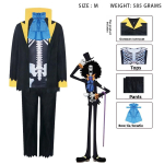 Brook Cosplay Kost&uuml;&uuml;m Pol&uuml;esterkangast Anime Konventsioonideks Blue,L