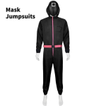 Kalmaari m&auml;ngu must kombinesoon Cosplay kost&uuml;&uuml;m Halloweeni m&auml;ngu lavastuseks Square,L black