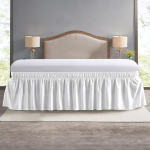 &Uuml;mberm&auml;hitav tolmukindel elastne volangiga voodiseelik Voodipesu King Queen Twin Lihtsalt paigaldatav Kortsudevaba Pestav Pleekimiskindel Kodu kaunistus Twin 99x190cmx38cm valge