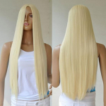 Naiste pikad sirged t&auml;isparuka juuksed Blondid s&uuml;nteetilised ilma tukkideta Cosplay Party