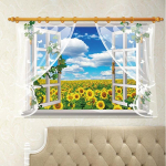 Waterfall Kid Room 3D aknakleebis Eemaldatavad seinakleebised Kodukaunistusega seinamaaling E