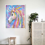 5D DIY Teemantmaaling Loomade hobuste maastik Tikand Ristpistes Kodukaunistuse kingitus 20X30CM