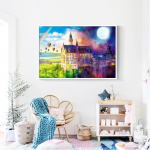 Teemantmaal &uuml;mmarguste kividega Castle Teemantteemanttikandid Maalilised pildid kividest 20X30CM