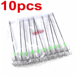 10 tk/partii 15 cm helendav roheline roostevaba teras 2-astmeline kalmaar kaheksajalg tindikala kalapuuk kalap&uuml;&uuml;gi jigikonksud hulgim&uuml;&uuml;k