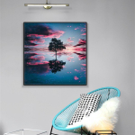 Teemantmaal T&auml;ispuurimine P&auml;ikeseloojangupuu vari Ristpistes Rhinestones Pildid Daimond Tikand 30x30CM