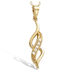 Les Tr&eacute;sors De Lily [J0167] - Pendentif Plaqu&eacute; Or 'D&eacute;esse' blanc dor&eacute;  - 29x6 mm kuld