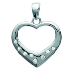 Les Tr&eacute;sors De Lily [J1019] - Pendentif Argent 'Love' blanc argent&eacute; (rhodi&eacute;) - 15x15 mm h&otilde;be
