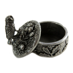 Les Tr&eacute;sors De Lily [Q2776] - ehtekarp / k&auml;sit&ouml;&ouml;na valmistatud salakarp 'Chouette' vanandatud h&otilde;bedane - muster 35x27 mm hall