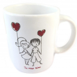 Les Tr&eacute;sors De Lily [P0344] - Mug c&eacute;ramique 'Love' (Je nous Aime) valge