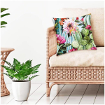 Les Tr&eacute;sors De Lily [Q5510] &ndash; mitmev&auml;rviline disainer &bdquo;Cactus&rdquo; padjakate &ndash; 40x40 cm mitmev&auml;rviline