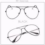 L&auml;bipaistva objektiiviga Nerd Prillid Naiste Meeste Mood Unisex Hipsteri prillid Metallraamiga prillid must