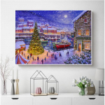 5D DIY Teemanttikandid Rhinestones Teemantmaal Maastik Ristpistes J&auml;rve kodukaunistus Full Round 20X30CM