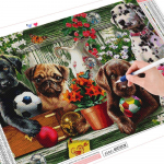 T&auml;isruudukujuline teemantmaaling koera ristpistes m&uuml;&uuml;k 5D DIY teemanttikandid loomade kivikivikomplekt kodukaunistus Full Round (20X30CM)