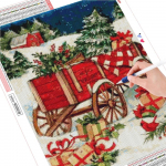 Teemanttikandid j&otilde;ulupuu lumememm T&auml;ispuurimiskomplekt Teemantmaalimine Maastikukunst Rhinestone k&auml;sitsi valmistatud kingitus Full Round (20X30CM)