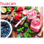 Huacani DIY 5D t&auml;ispuur Teemantmaaling puuviljadega Kunst Tikand Ristpistes Mosaiik Kodukaunistuse kingitus Full Square 20*30 cm