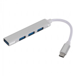 C809 C-t&uuml;&uuml;pi USB-jaotur 4-pordiline USB 3.0 andmejaoturi adapter kaasaskantav USB 3.0 jaoturi pikenduskaabli jaotur 4 h&otilde;be