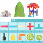 Lastele m&otilde;eldud &otilde;petlik pusle pistik isetegemise veetoru ehitusploki m&auml;nguasi varajase lapsep&otilde;lvehariduse beebi plastplokist m&auml;nguasi 76pcs