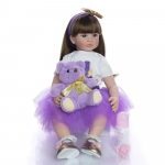 KEIUMI 24 tolli 60 cm Beebid Reborn Girl Nukk Pehmest Silikoonist Riidest keha Realistlik Beebi M&auml;nguasi V&auml;ikelapse s&uuml;nnip&auml;evakingitus Magamamineku m&auml;ngukaaslane 60 cm sinine