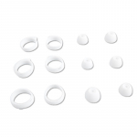 1 komplekt k&otilde;rvaklappide silikoonist &uuml;mbris Samsung R170 Galaxy Buds+ k&otilde;rvapadjakeste m&uuml;tside k&otilde;rvatroppide jaoks valge