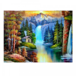 Landscape Waterfall 5D Teemantmaal Uus toode Rhinestone tikandid Teemantmosaiik T&auml;ielik disain Ristpistes Kodukaunistus 40X30cm