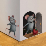 &Uuml;li&otilde;hukesed seinamaalingud Veekindlad Kvaliteetne 3D Cartoon Mouse Bonsai PVC kleebis