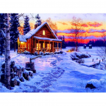 5D DIY teemantmaal maastik talvel t&auml;is &Uuml;mmargune teemanttikandi komplekt mosaiikkivist kaunistus kingitus ristpistes Full Round 20x30CM