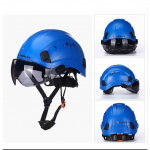 Kaitsekiiver ABS hingav ehitusplatsil Power Construction koos kaitseprillidega Leader Supervisor Anti Smash kohandamine Blue Cap Ink Goggles