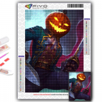 5D DIY teemantmaal Ristpistes Halloween hirmutav k&otilde;rvitsapea mees teemanttikandid mosaiik seinakunst kodukaunistus Full Round 20X30CM