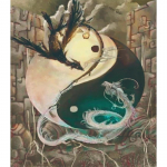 5D DIY Teemantmaaling Yin ja Yang loomad Teemanttikandid T&auml;ismosaiikkomplektid Ristpistes Kodukaunistus K&auml;sitsi valmistatud kingitused Round 20x30cm