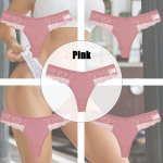 FINETOO 5 TK/komplekt Naiste puuvillased alusp&uuml;ksid Seksikad pitsist stringid G-String intiimne aluspesu naistele V-v&ouml;&ouml;kohaga pesu Lillelised hingavad alusp&uuml;ksid S